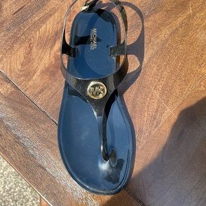 MK black sandals